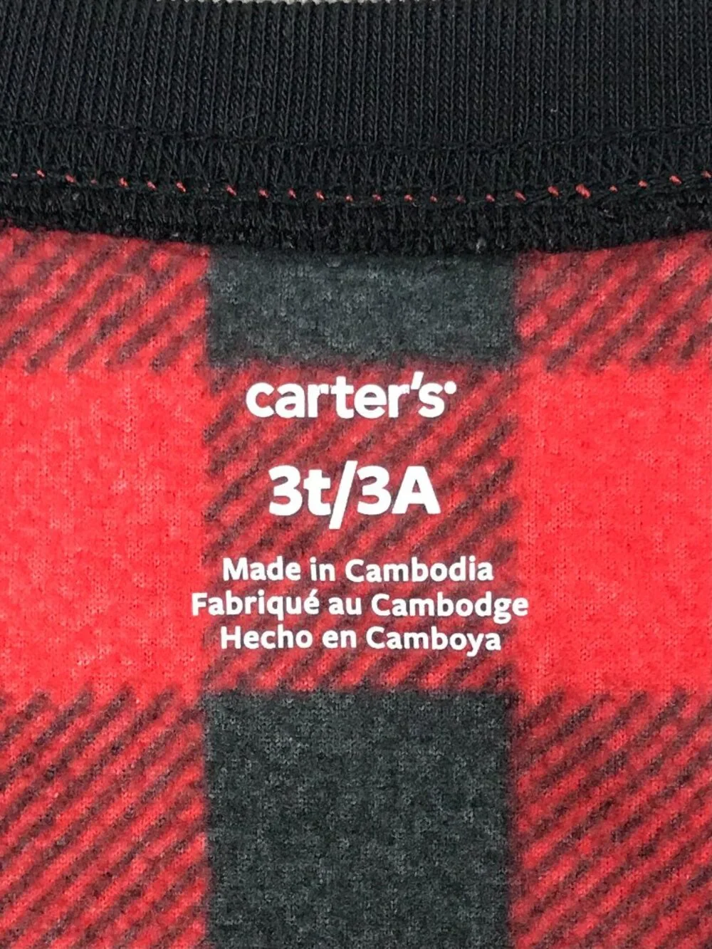 Carter's Footsie Boy's 3T Red Plaid Animal Print Sleeper Pajamas PJs Lot of 2